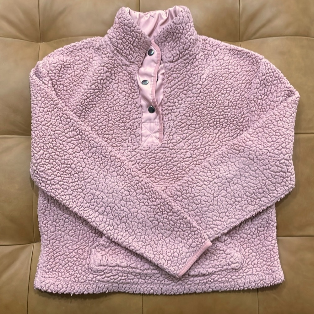 Pink Wallflower size medium sherpa fleece pullover.